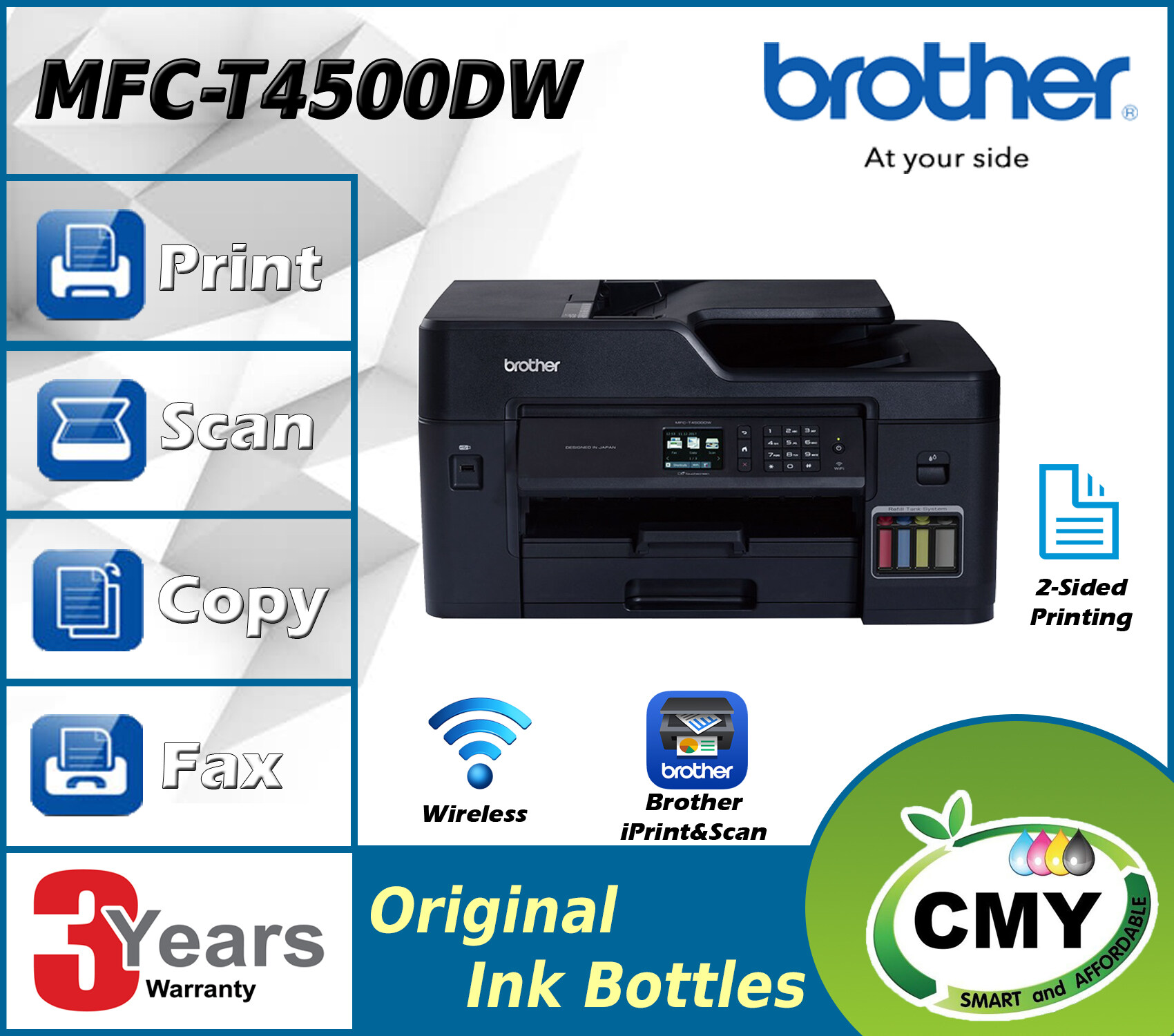 Brother MFC-T4500DW / T4500DW / T4500 /4500DW / 4500 Original Ink Tank ...