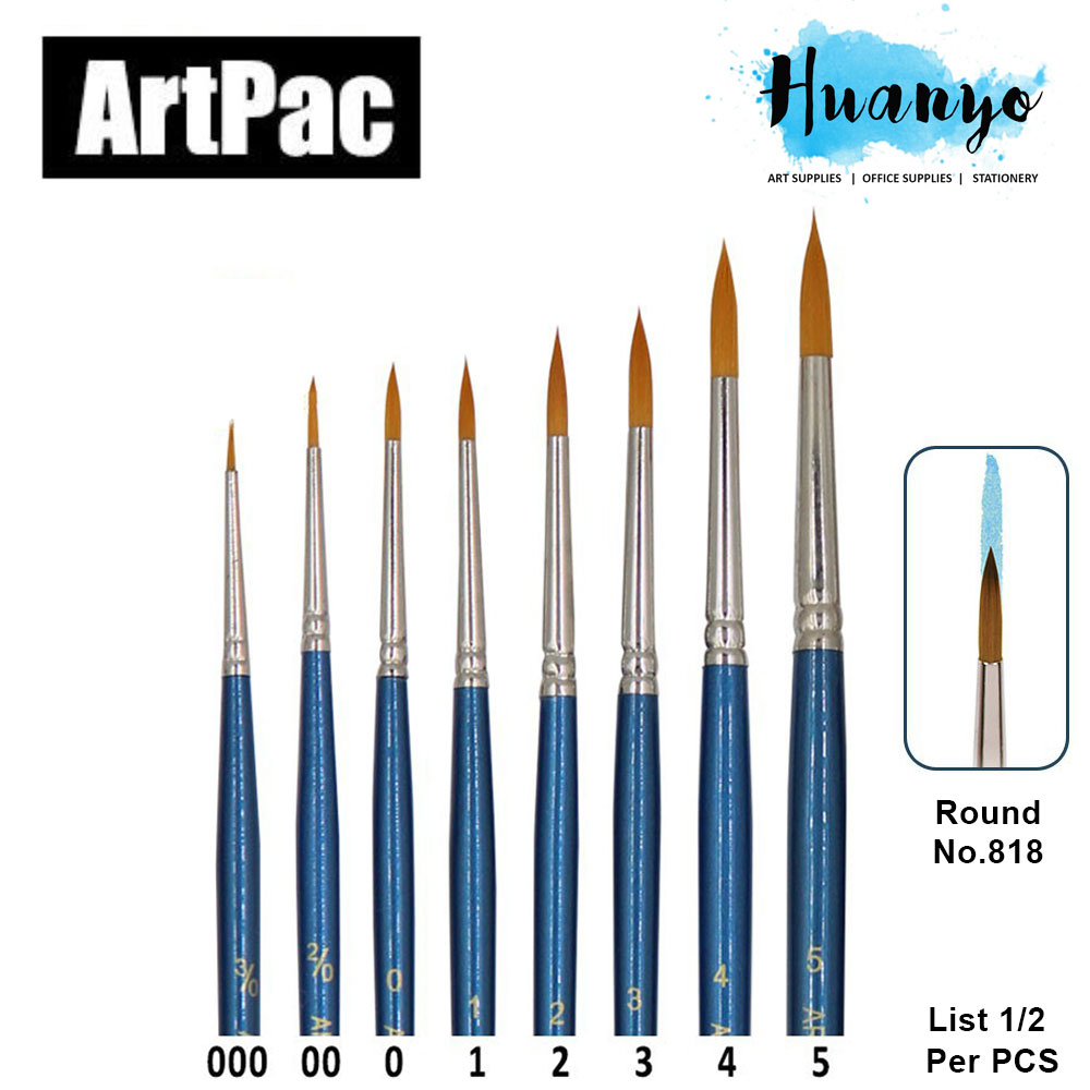 Artpac Artist Nylon Brush 818 - Round [Muslim Friendly] (Per PCS No. 000/00/0/1/2/3/4/5) [List 1/2]
