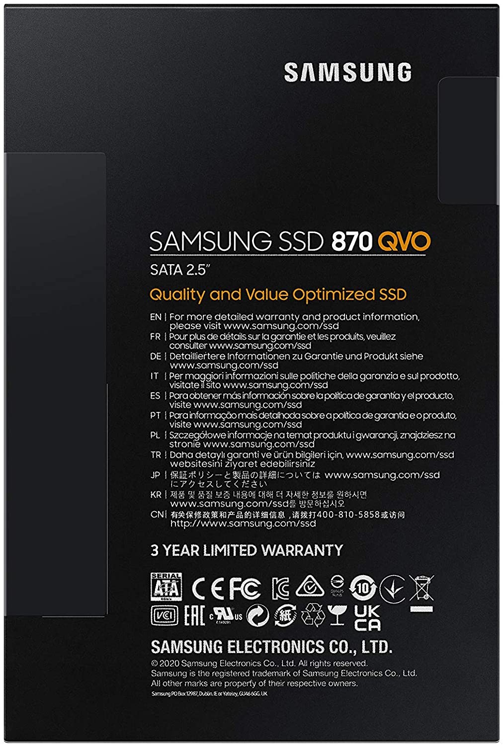 Samsung 870 QVO 2.5” SATA III Internal SSD utilizes