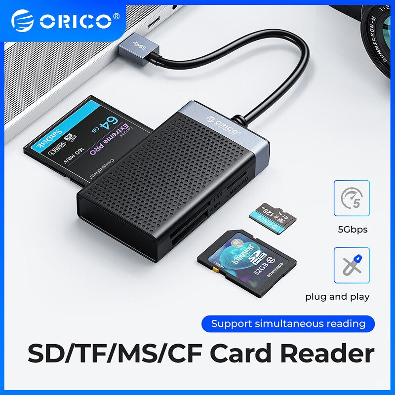 Orico usb 3.0 usb c đầu đọc thẻ 4 trong 1 bộ nhớ đầu đọc thẻ thông minh đầu đọc thẻ sd tf cf ms thẻ nhớ compact adapter 15cm cáp cho máy tính xách tay