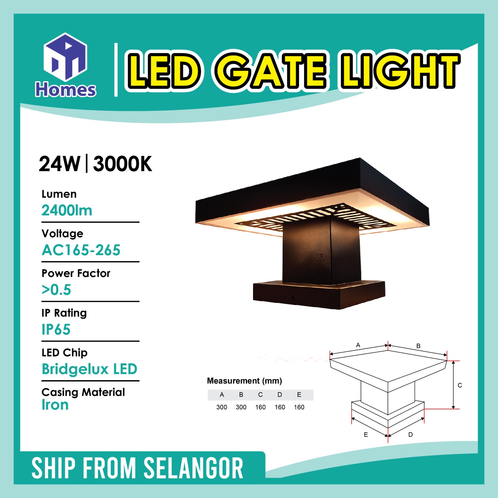 Outdoor Gate Light LED Outdoor Pillar Light LED. Modern Type and Multiple Size. Built-In LED