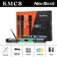 NEW BAXS [COD] KMC 8 professional one-to-two metal microphones hold hands UHF wireless frequency can adjust home KTV activity outside performance stage meeting meeting business anti-whistle call simple original model