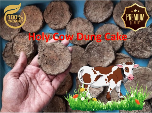 Agnihotra / 5 PCS / 12cm / COW DUNG CAKE / YAJNAS / TEMPLE / Religious Supplies / Cow Dung Patties