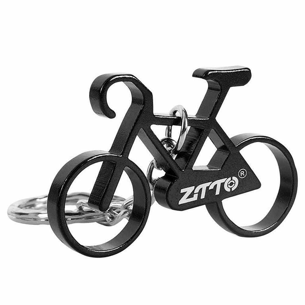 Mini Bike Key Chain Aluminum Alloy Bicycle Keychain Key Chain Ring (Black)