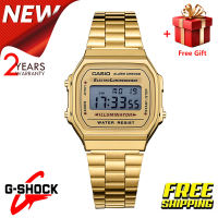 [Ready Stock] Jam Tangan Lelaki  G Shock Men Sport Digital Classic Square Watch Shockproof and Waterproof Stainless Steel Band Sports Business Wrist Watches with 2 Year International Official Warranty A168WG-9W