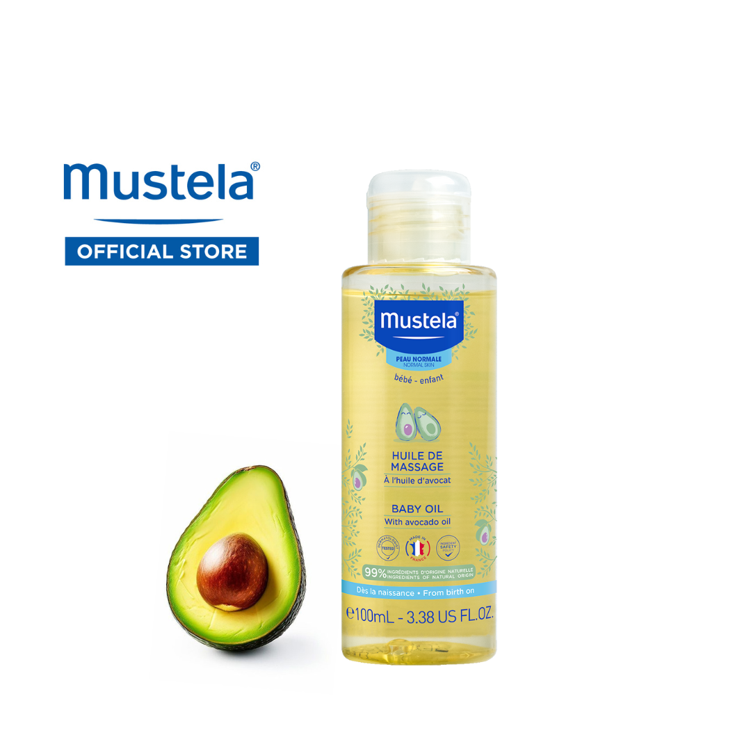 MUSTELA Baby Oil with Avocado Oil for Normal Skin (100ml / 3.38fl.oz)