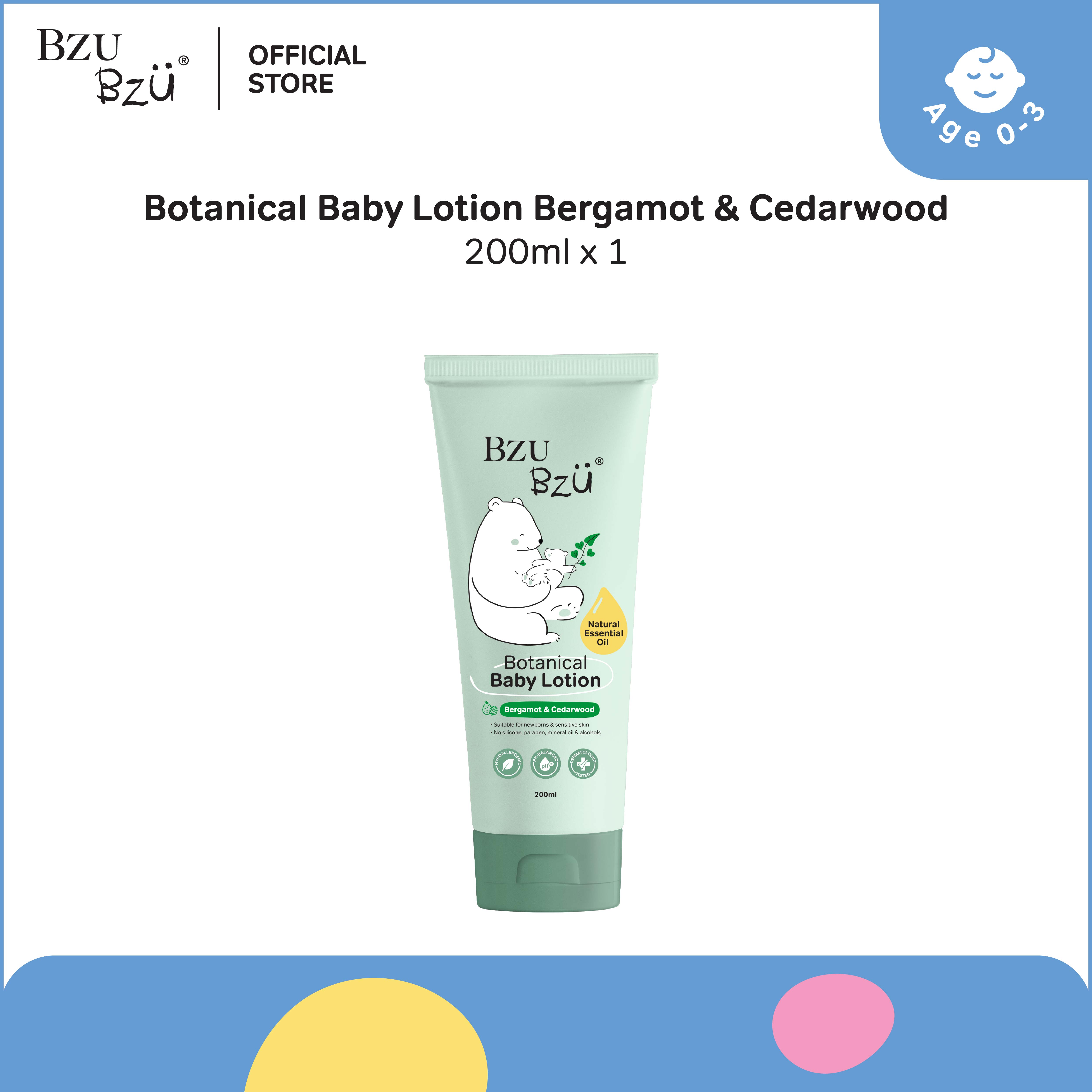 BZU BZU Botanical Essential Oil Baby Lotion Bundle Deals (Bergamot & Cedarwood) (200ml)