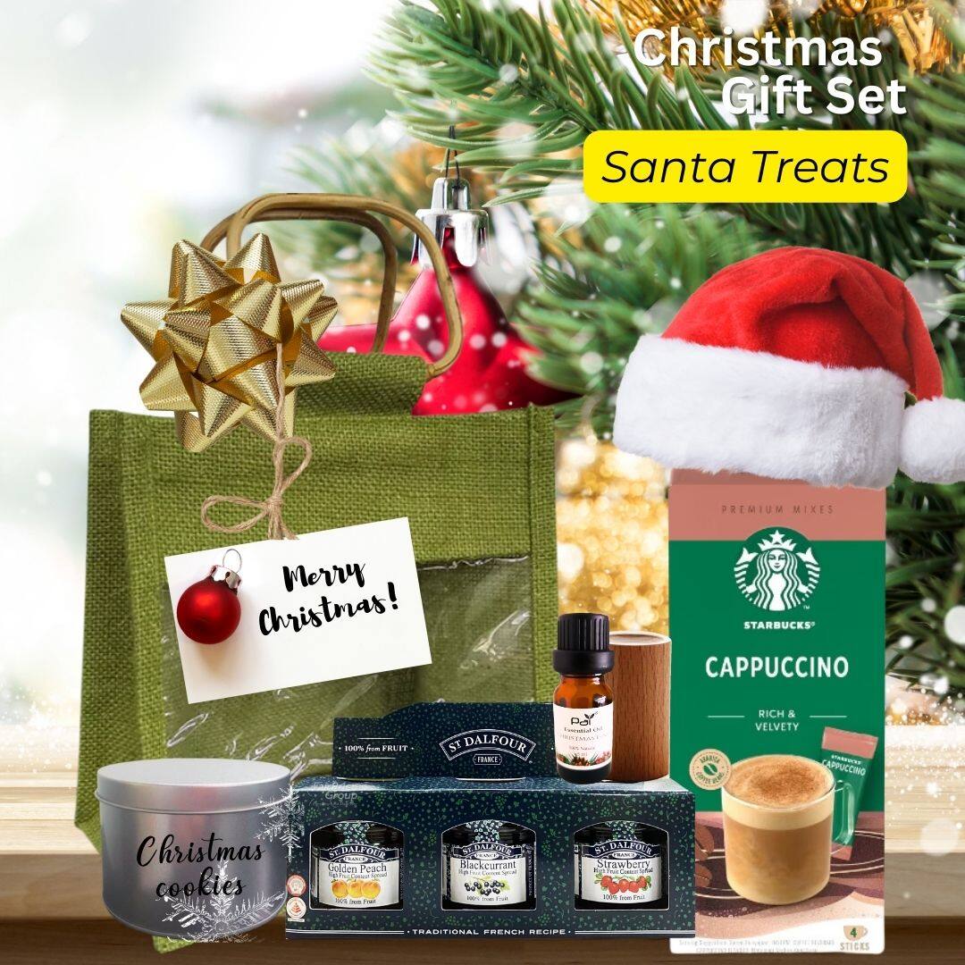 Christmas Gift Set Hamper Cookies Coffee - Santa Treats Christmas Gift Pack 2023