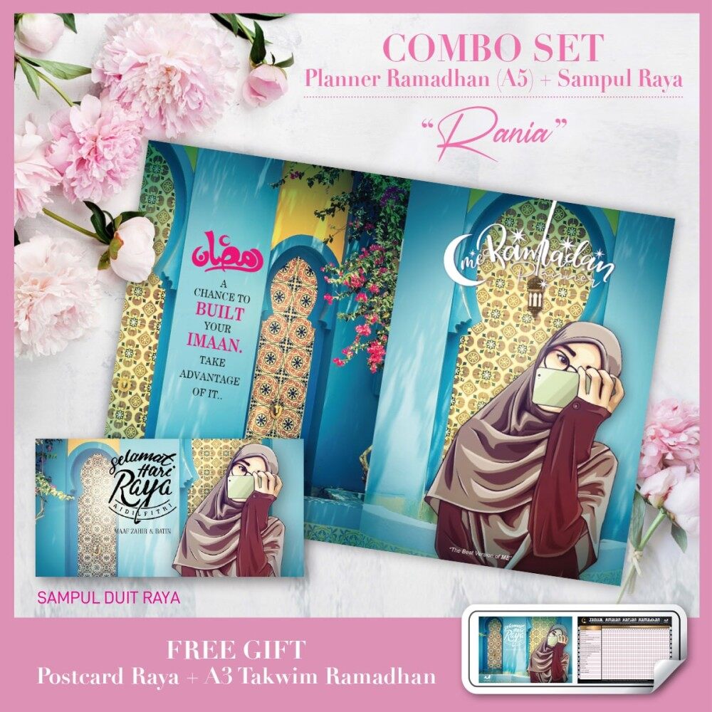 [ LOCAL READY STOCKS + COMBO SET ] Planner Ramadhan 2021 - Rania #menaami Ramadan Bulan Puasa ( Rania A5 Size )