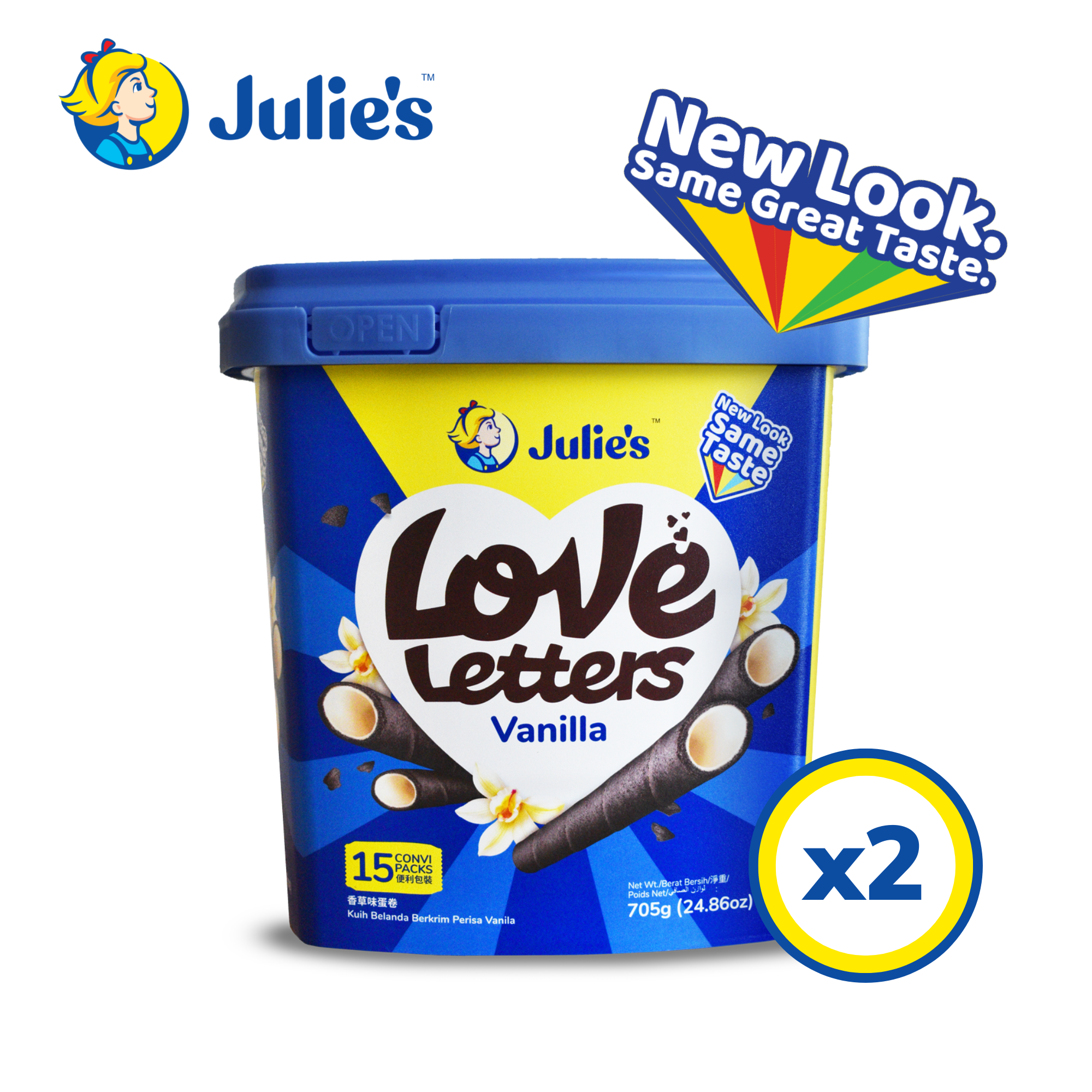 Julie’s Love Letters Vanilla 705g x 2 tubs