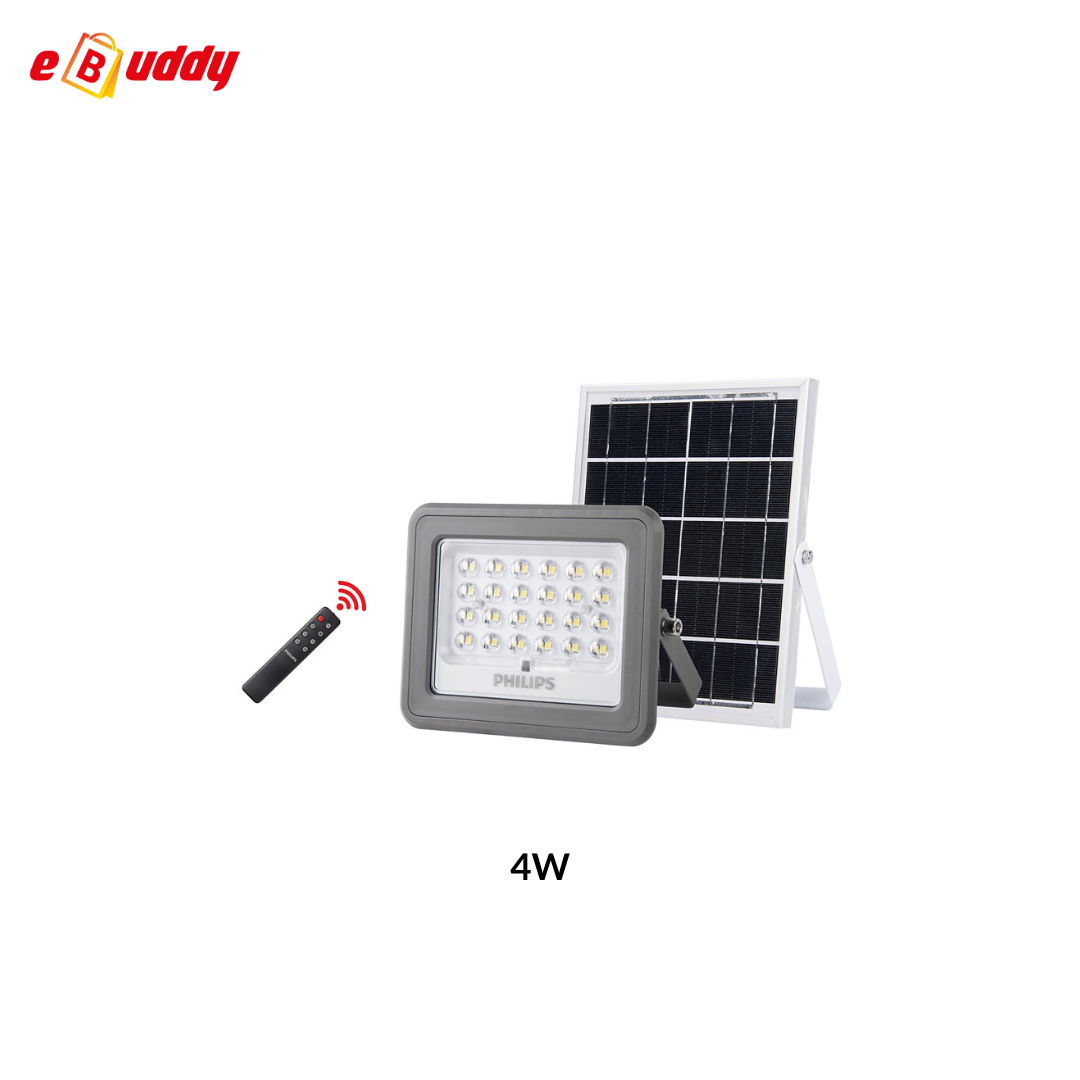 PHILIPS LED Solar Flood Light | IP65 Weatherproof Lampu Solar | Outdoor Lighting with Remote Control ( 6500K Daylight )