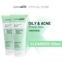 Cosmoderm (TWIN PACK) Tea Tree Oil Facial Cleanser 125ml Face Wash Pencuci Muka Jerawat Oil Control Anti Acne