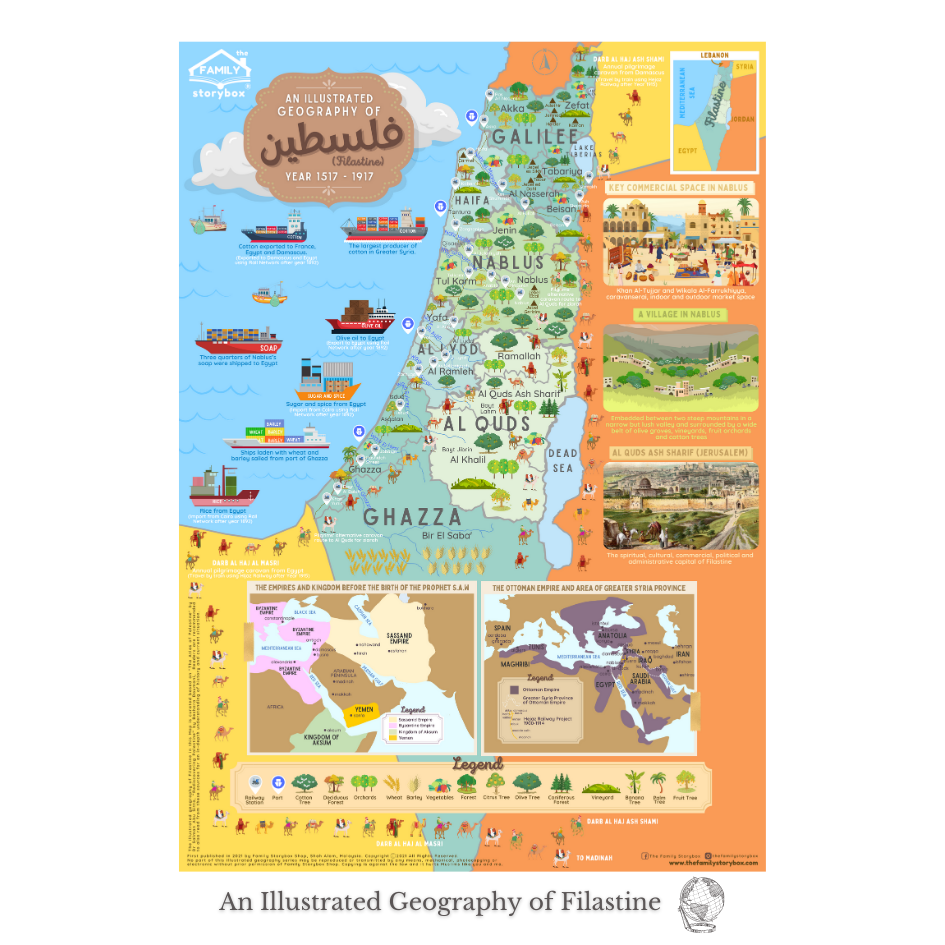 Islamic Informative Map - Al-Isra' wal Mi'raj and The Story of Filastine Combo | Mainan Pendidikan Buku Kanak-kanak