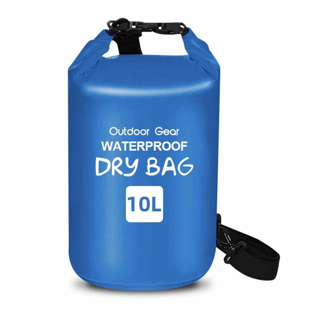 Waterproof Dry Bag and Phone Case Roll Up Dry Sack & Phone Holder Large Capacity Bucket Bag For Camping Drifting Swimming (Dark Blue)