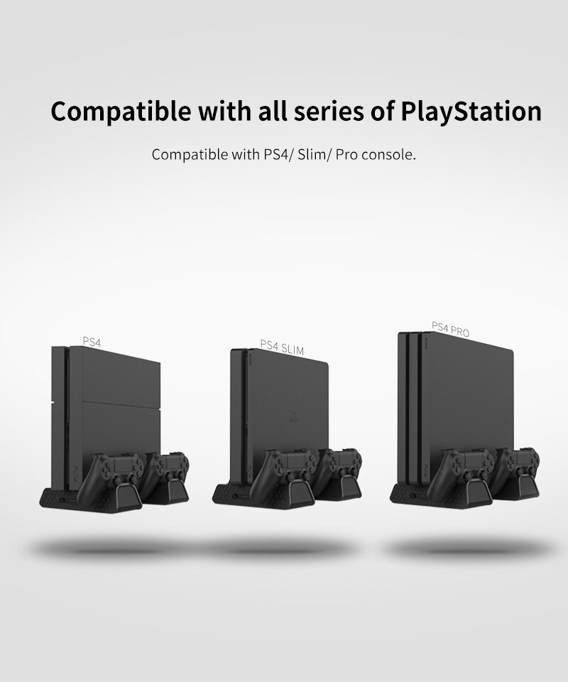 PS4 Cooling Stand for PS4 Slim PS4 Pro Docking obe Multi-functional Charging Cooler with Dual Controller Charger Station Dobe TP4-882
