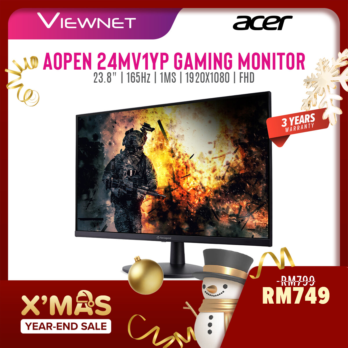 Acer AOpen 24MV1Y P Flat 23.8