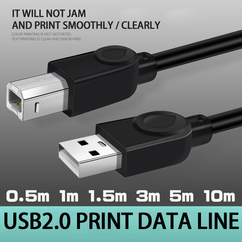 【Hàng có sẵn】 Cáp máy in 0.5m/1m/1.5m/3M/5M/10m cáp USB 2.0 Type A Male to B Male cho Canon Epson HP