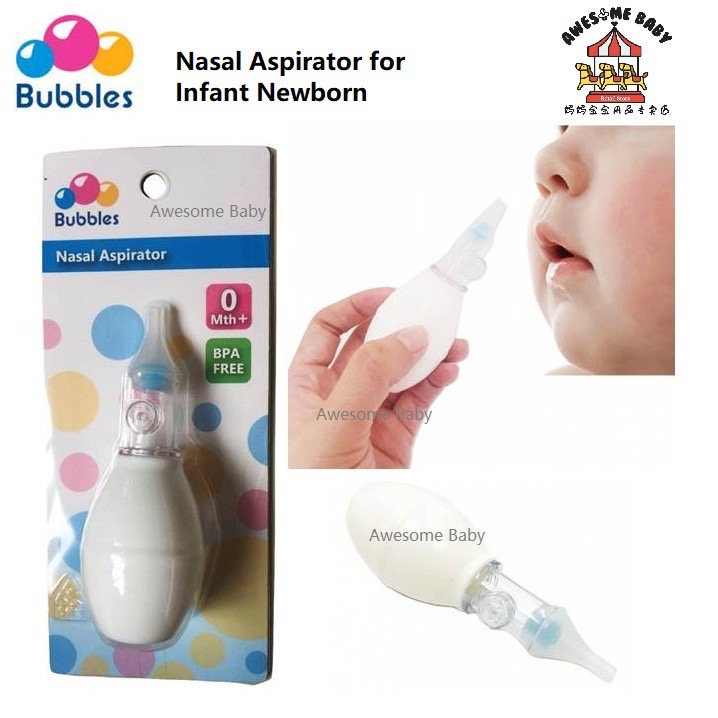 Bubbles Nasal Aspirator for Infant Newborn Baby 0m+ Nose Cleaner Suction Penyedut Sedut Hingus