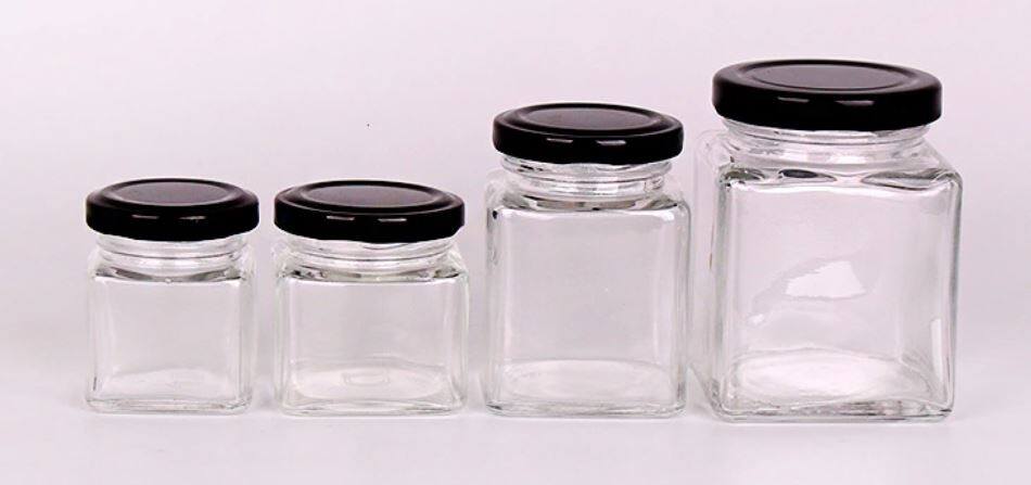 Square Glass Jar Mini Bottle Air Tight Storage Container For Sweet Spices Door Gift Honey | Botol Kaca | 玻璃小罐子