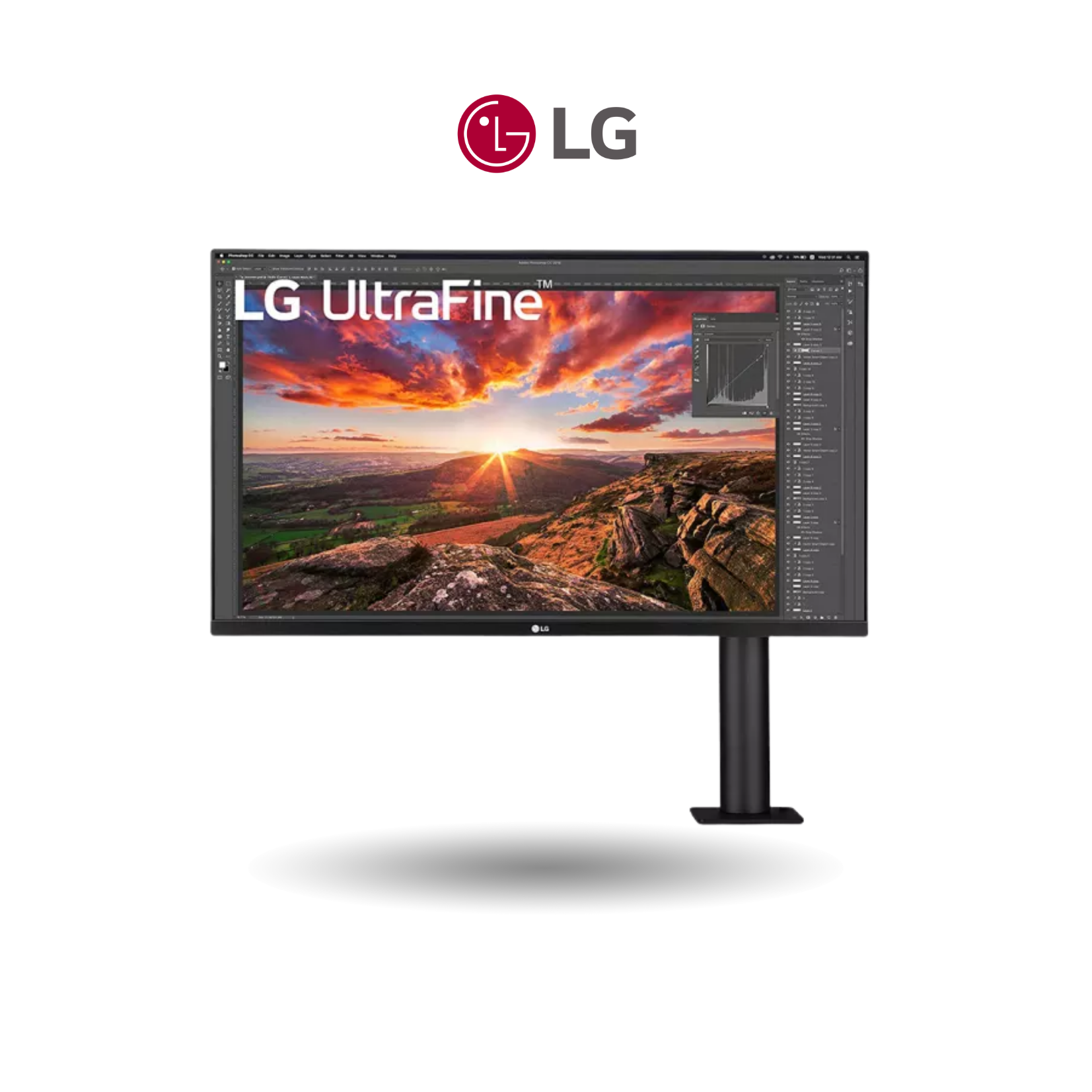LG 31.5Inch 32UN880 Monitor - 31.5Inch UHD 4K IPS Display | Ergonomic Stand with C-Clamp | Extend/Retract, Swivel, Pivot, Height, Tilt