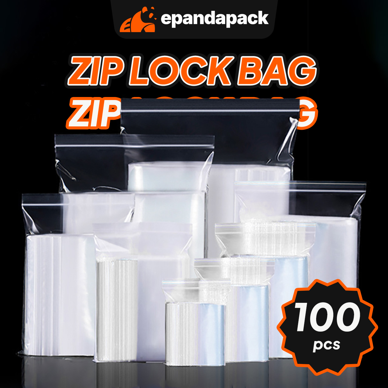 100pcs Zip Lock Plastic Bag Transparent Food Storage Bag Beg Zip Makanan Plastik Pembungkusan Kecil