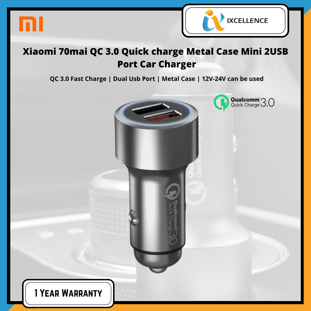70mai QC 3.0 Quick charge Metal Case Mini 2USB Port 70mai Car Charger