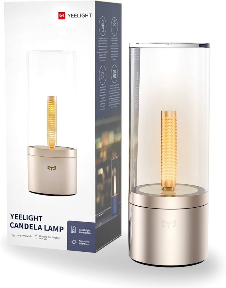 Yeelight Candela Smart Mood Lamp – Rotating Brightness | Warm Ambient Light | Bluetooth | Built-in Battery | Elegant