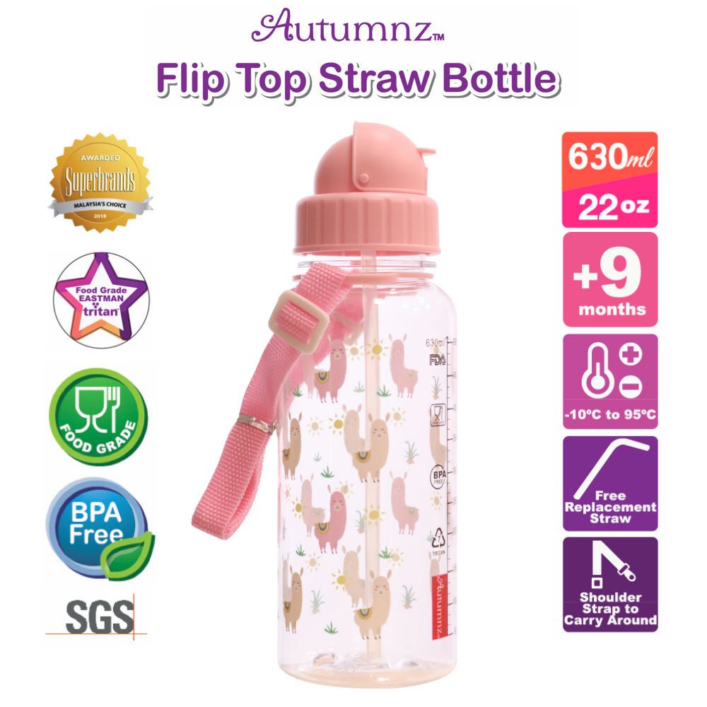 Autumnz Flip Top Straw Bottle (350ml/500ml/650ml)