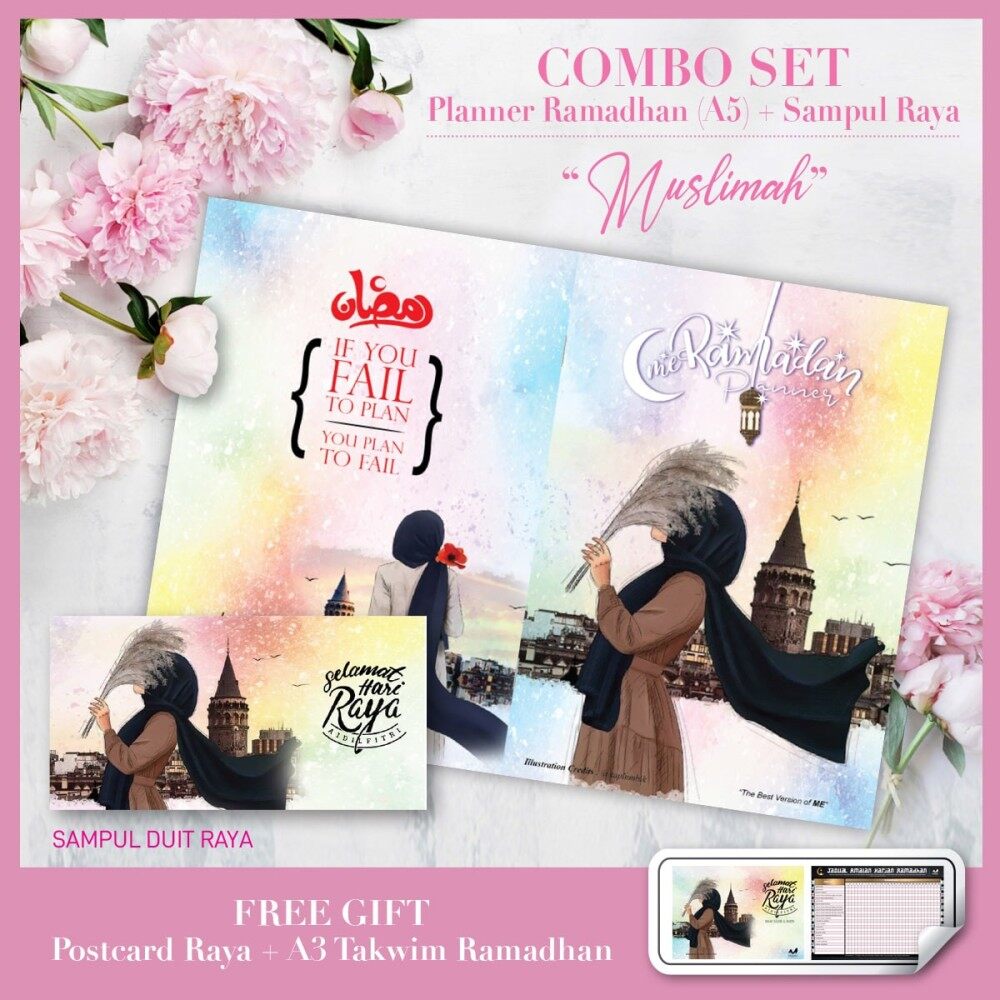 [ LOCAL READY STOCKS + COMBO SET ] Planner Ramadhan 2021 - Muslimah #menaami Ramadan Bulan Puasa ( Muslimah A5 Size )