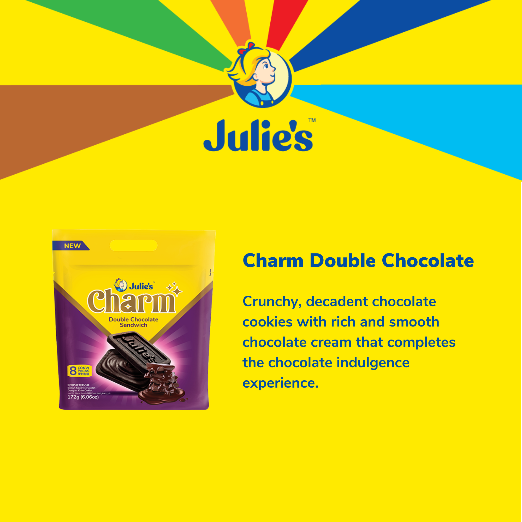 Julie's Charm Double Chocolate Sandwich 172g x 2 packs
