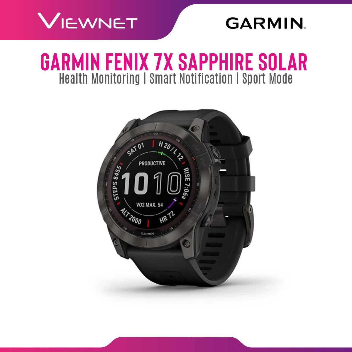 [Ready Stock] Garmin Fenix 7X / Fenix 7X Sapphire Solar Smartwatch with Health Monitoring, Smart Notification, Sport Mode, Garmin Connect App