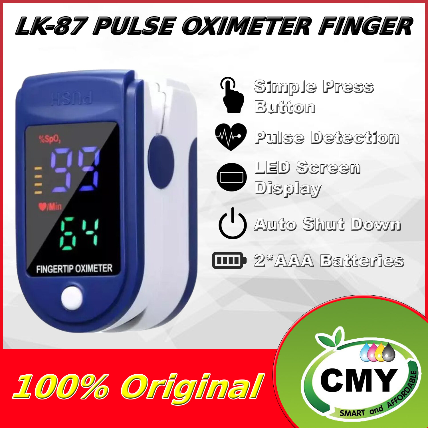 Portable Finger Oximeter Fingertip Pulsoximeter Medical Equipment Pulse
