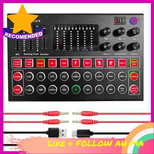 BEST SELLER M9 Audio Interface Sound Card Live Voice Mixer External USB Sound Card Multiple Effects Sound Card Mixer Board (Standard)