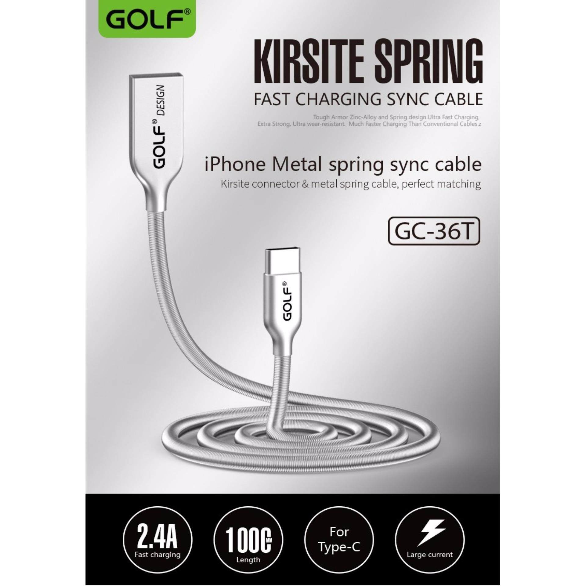 GOLF GC-36T Kirsite Spring Type-C Usb Cable