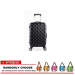 20 Inch ABS Lightweight Diamond Luggage Black - With Free 2D Drawing Comic Cartoon Camera Bag [RANDOMLY CHOOSE]