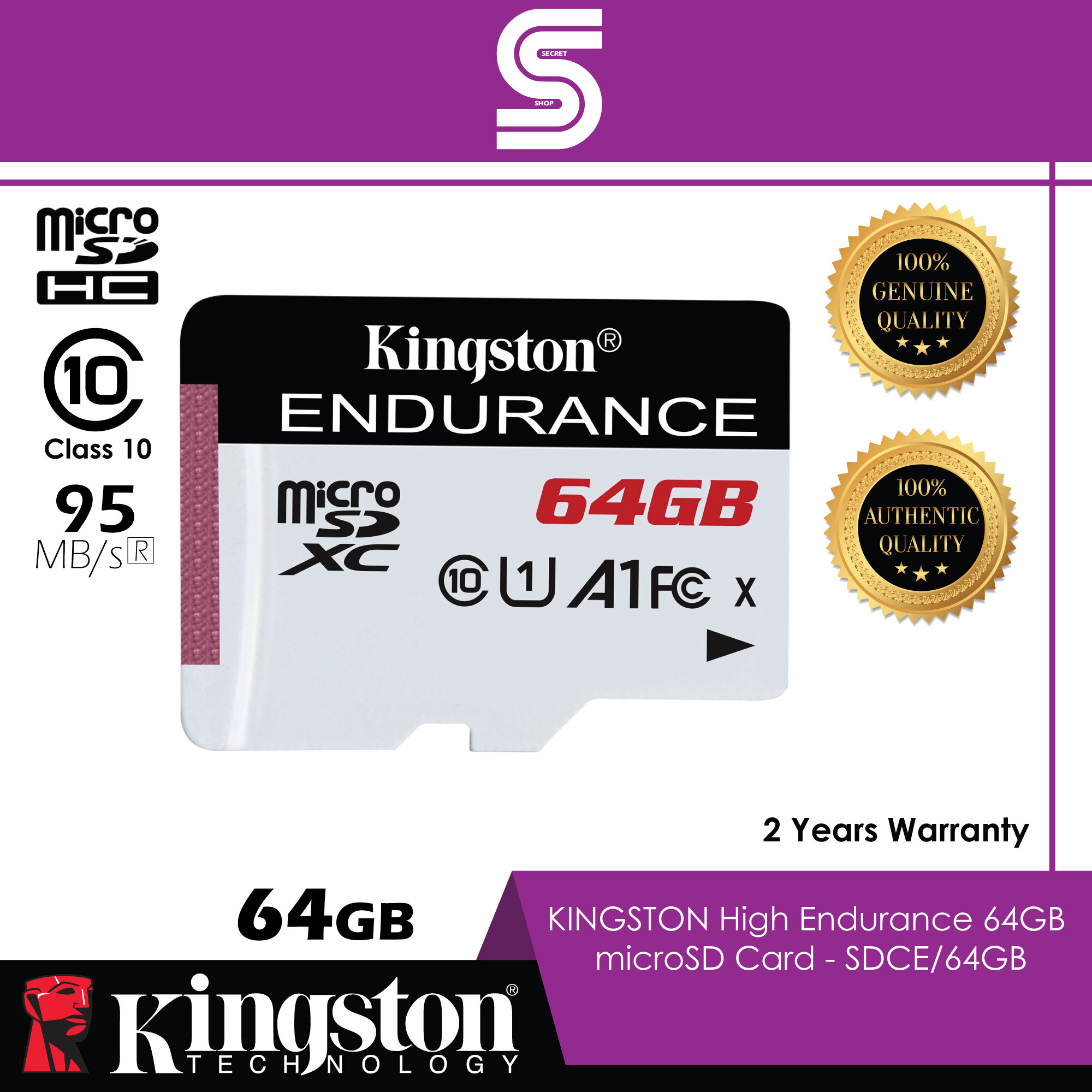 Kingston High Endurance 64GB microSD Card - SDCE/64GB