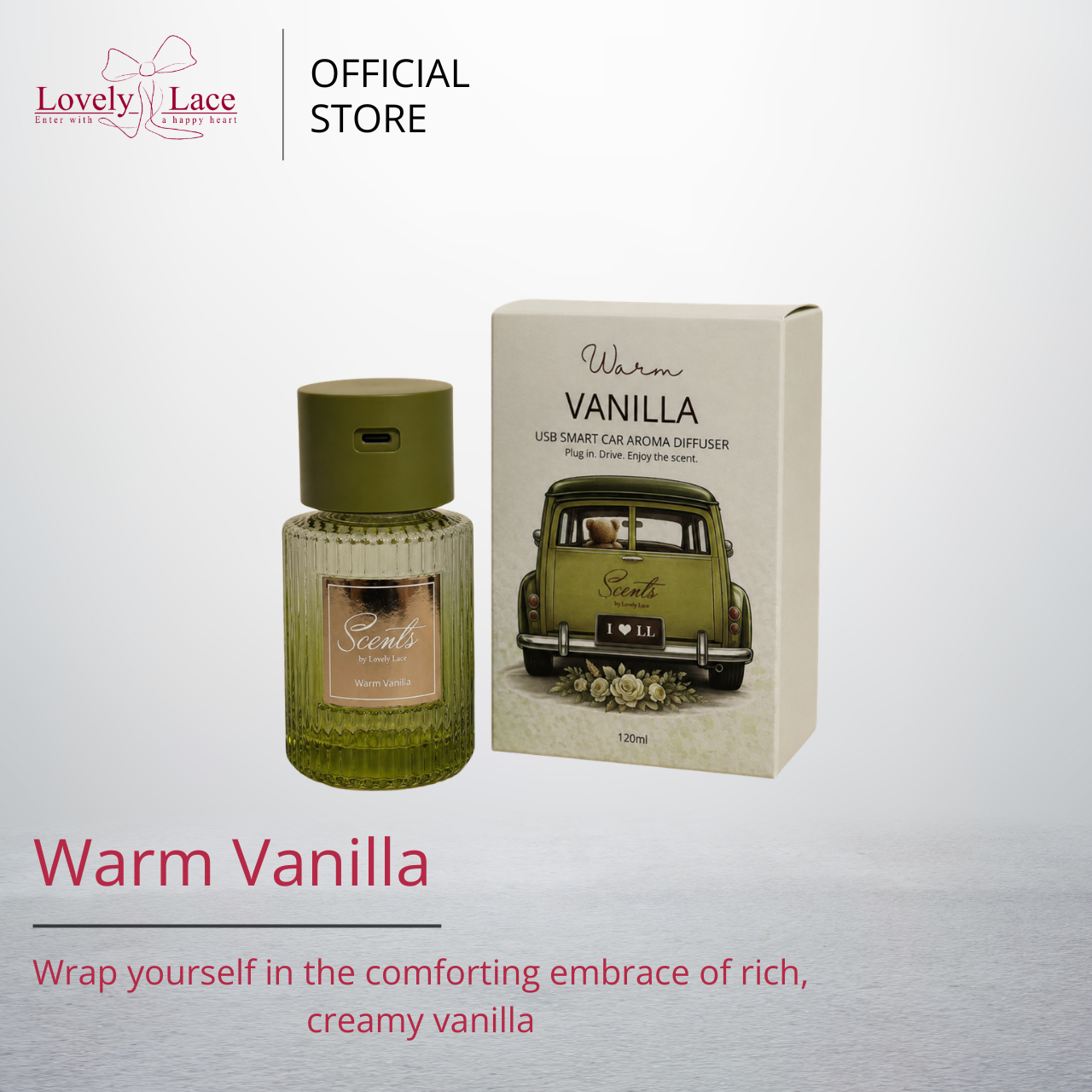 Lovely Lace USB Smart Car Diffuser 120ml