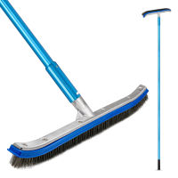 SANLIKE 200cm Swimming Pool Brushes-Pool Brush with Aluminum Pole Adjustable Length Pool Cleaning Tool Stainless Steel Brush Head Wire Bristles Cleaning Brush Designed