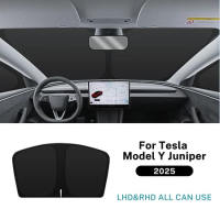 Magnetic Sunshade For Tesla Model Y Juniper 2025 2026 Side Window Sunshade Privacy Sun Shade Shading Front Rear Windshield Insulation
