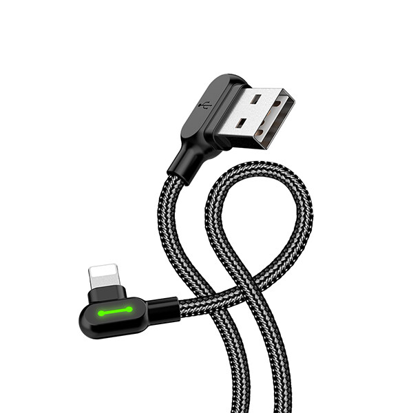 Mcdodo Lightning USB 90Â° 1.2M Black Cable With Reversible USB Interface Design, Charging Convenience And Built-in Intelligent Data Chip (CAB-CA467-1)