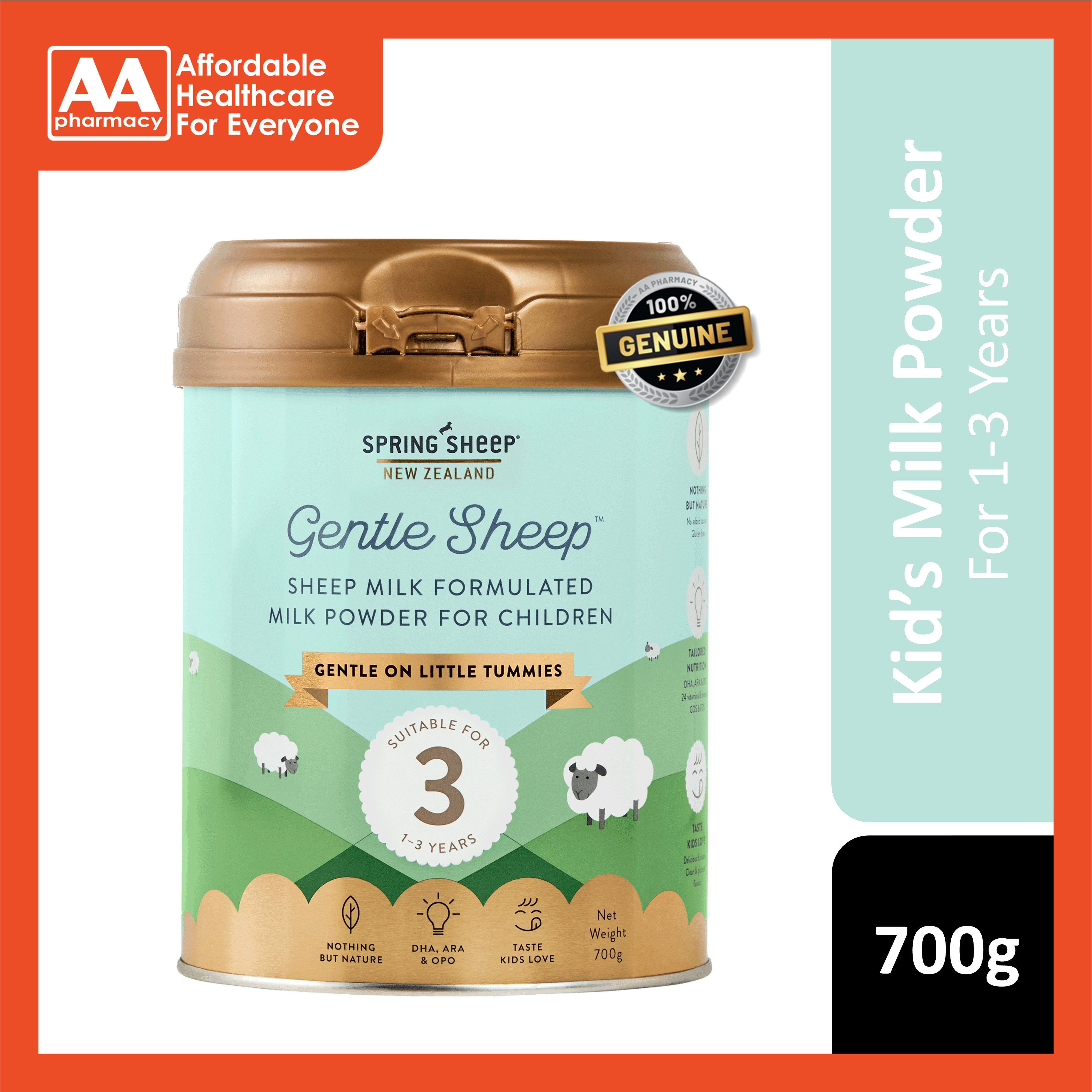 Spring Sheep New Zealand Gentle Sheep Milk Powder Step 3 700g (For Children 1-3 Years)