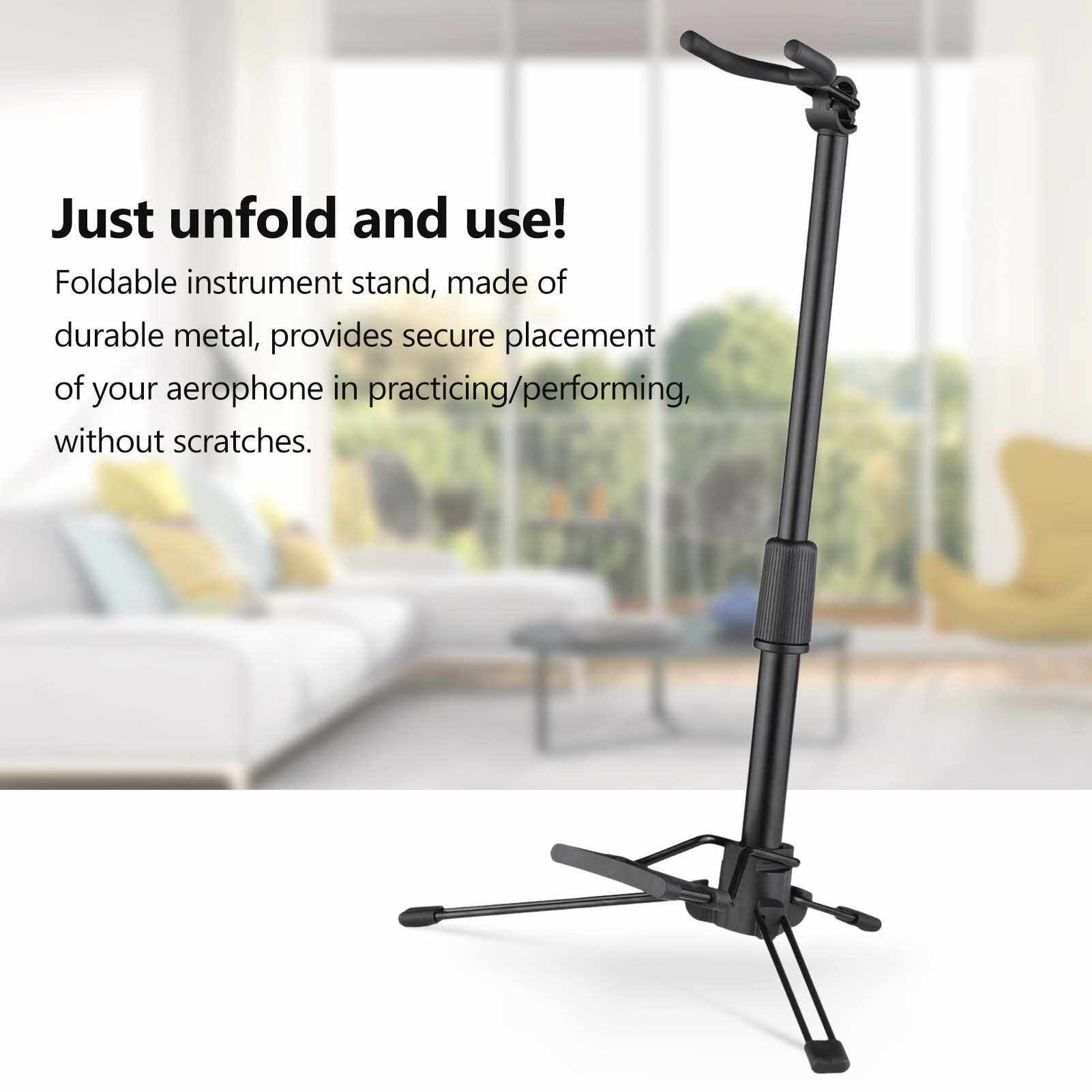 Foldable Digital Wind Instrument Stand Adjustable Metal Aerophone Holder Musical Instrument Stand (Standard)
