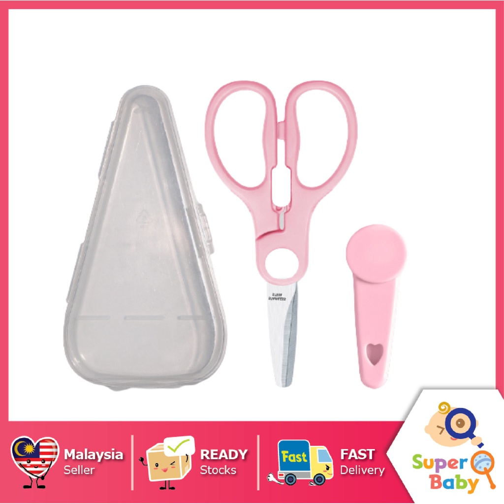Baby Food Scissor With Case & Cover Safety Lock Design Food Cutter | BPA-Free Anti Rust | Sterilizable | Super Q Baby