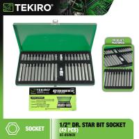 TEKIRO 1/2″ 42Pcs DR. Star Socket Bit Set (T20-T60) SC-BS0635