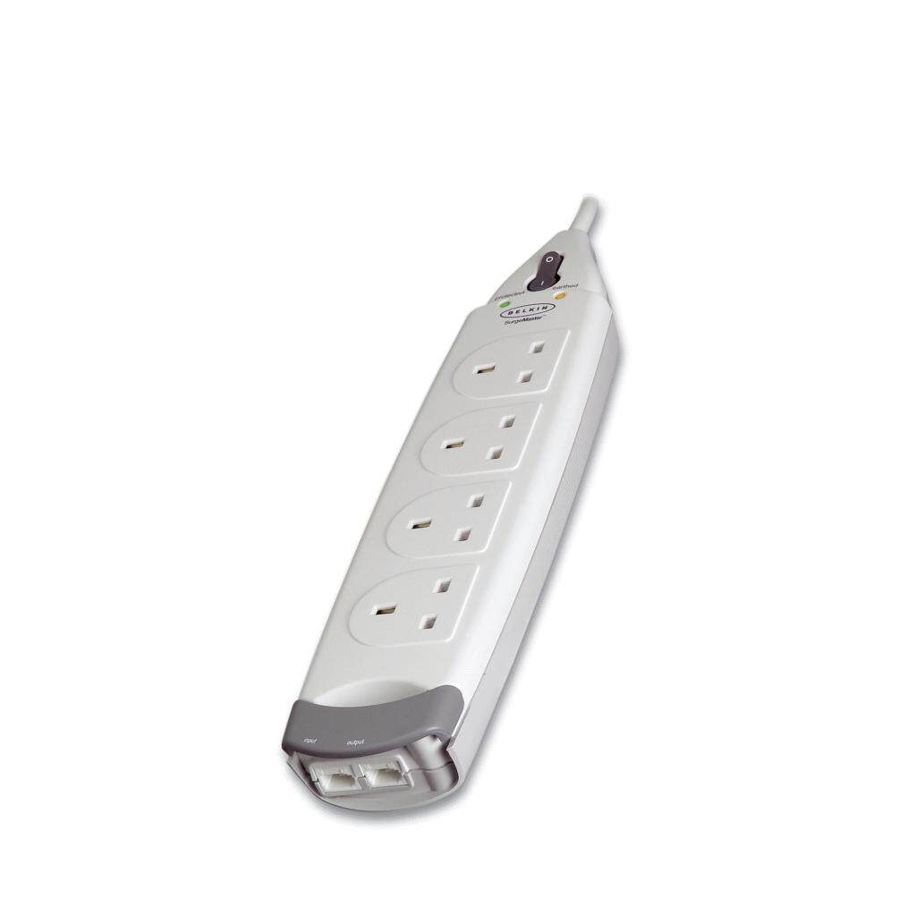 EXTENSION SOCKET BELKIN SURGE PROTECTOR 4-PLUGS WITH AV PORT PROTECTION 2M (F9H402SA2M)