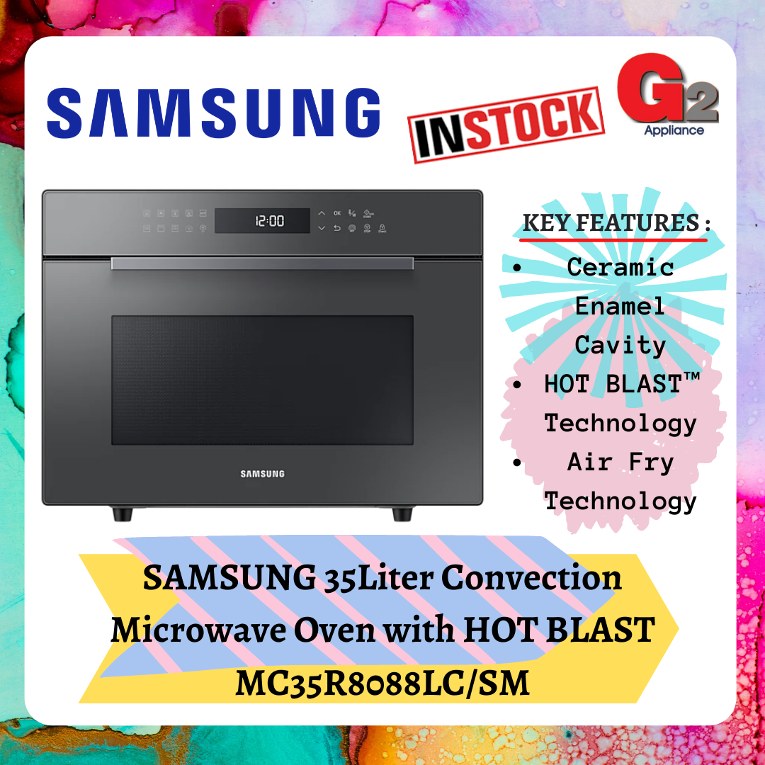 SAMSUNG 35Liter Convection Microwave Oven with HOT BLAST MC35R8088LC/SM(BLACK) / MC35R8088LP/SM(PINK