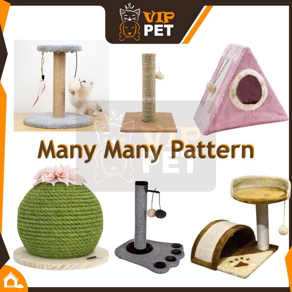 Cat Scratcher Tree Towel 2 Layer Pole Paws Platform With Ball Play Bed Toy Mainan Kucing Rumah Scratch 猫爬架