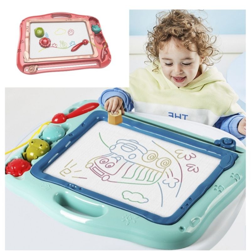 [MALAYSIA] Big Kids Magnetic 4-Color Drawing Board Erasable Colorful Pad Baby color magnetic | Lycotte Mom & Baby