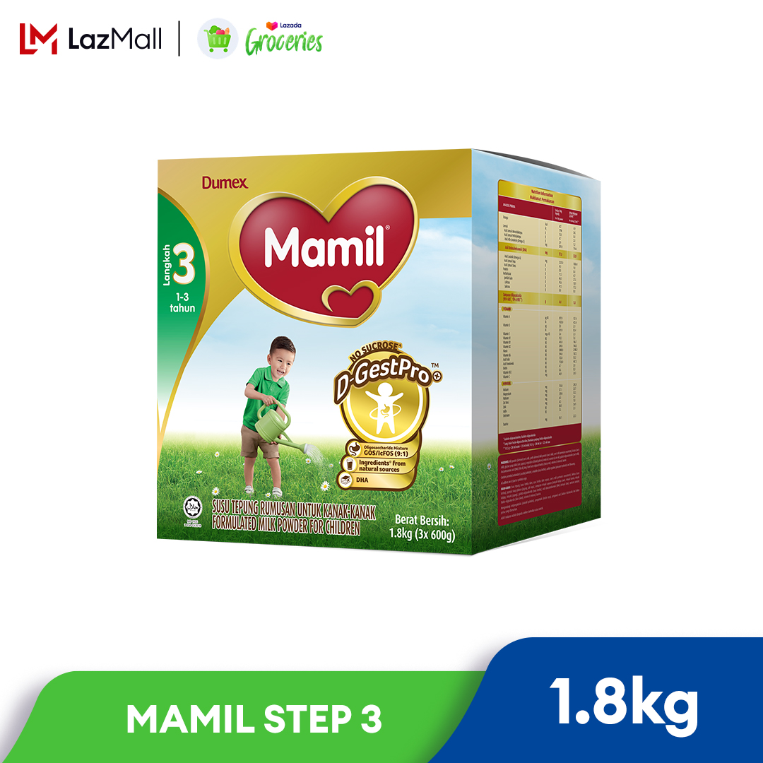 Mamil Step 3 Growing Up Milk Formula 1 - 3 years 1.8kg (Susu Milk Powder 奶粉)