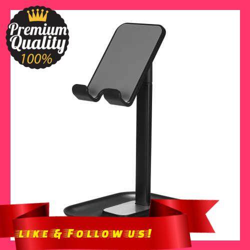 People\'s Choice Desk Cell Phone Stand Desktop Mobile Phone Holder Angle Adjustable Height Adjustment Compatible with Smartphone Tablets within 12.9-in (Black)